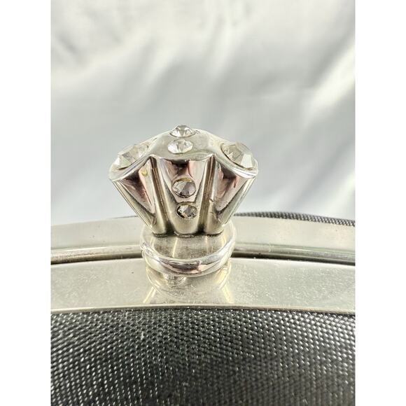 Vintage SASHA Box Purse Art Deco Black Silver Handle Rhinestone NWT - Picture 3 of 13